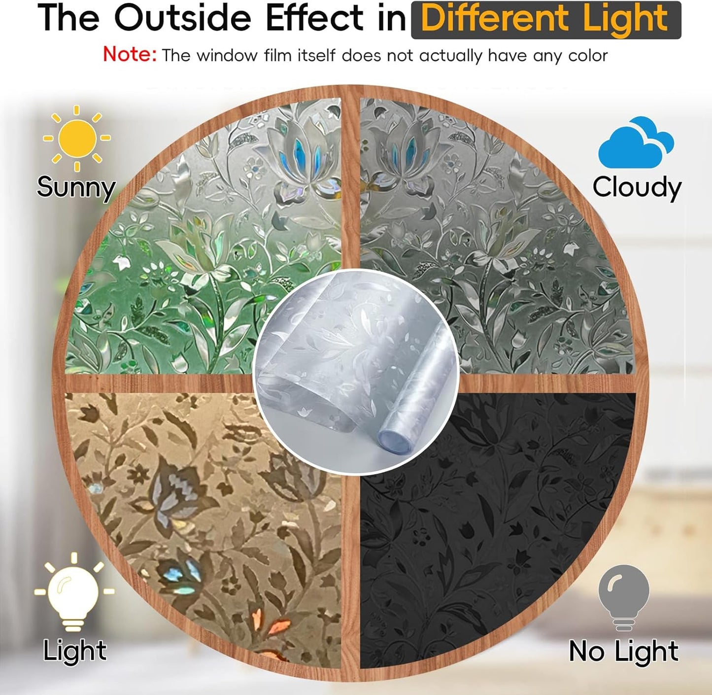 Rainbow Window Privacy Film Decorative, Stained Glass Window Tint for Home, 3D Decals Window Clings for Glass Windows, Static Cling Window Sticker, Suncatcher Window Cover,35.4" by 157.4"