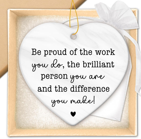 HEXMOZ Thank You Gifts - Appreciation Gifts for Women Men Coworkers Boss Teacher Nurse Mom - Retirement Farewell Leaving Going Away Gift Ideas - Be Proud of The Work You Do Christmas Ornament 2025
