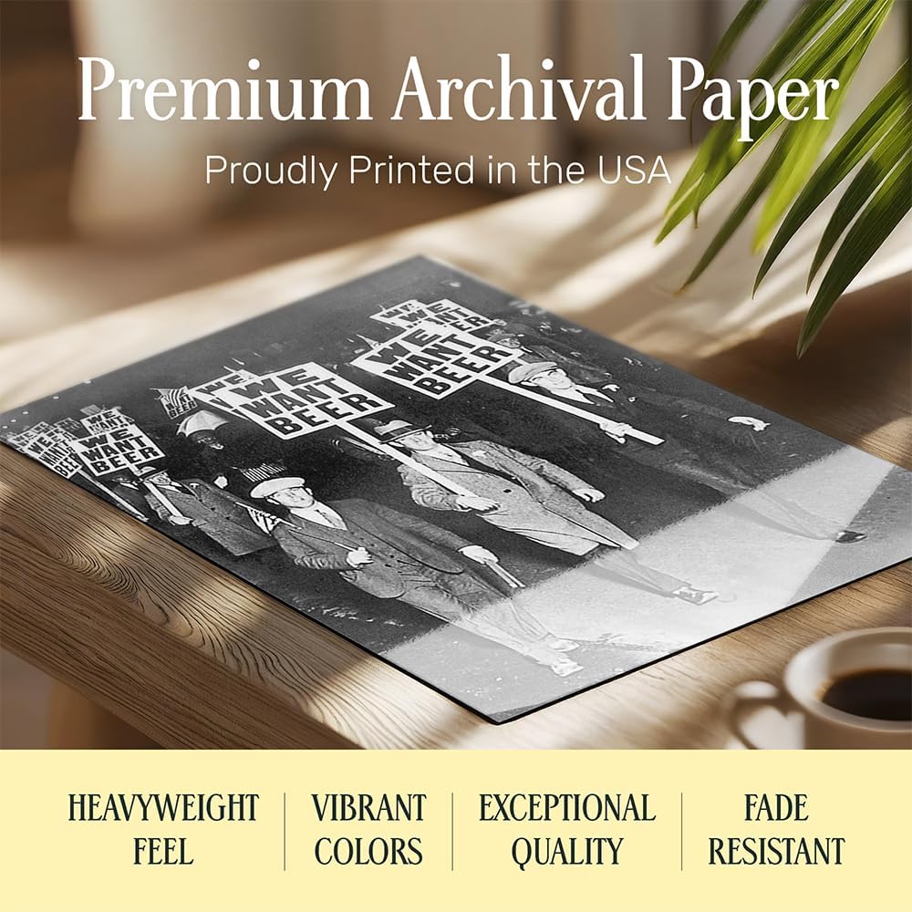 Vintage Prohibition Beer Poster LARGE 11x14 FRAMED - Unique Wall Art Decor for Home, Bar, Cafe - Funny Saying Retro Art Print - Bar Room Decor, Vintage Decorations - Bar Art, Retro Decor, Funny Saying