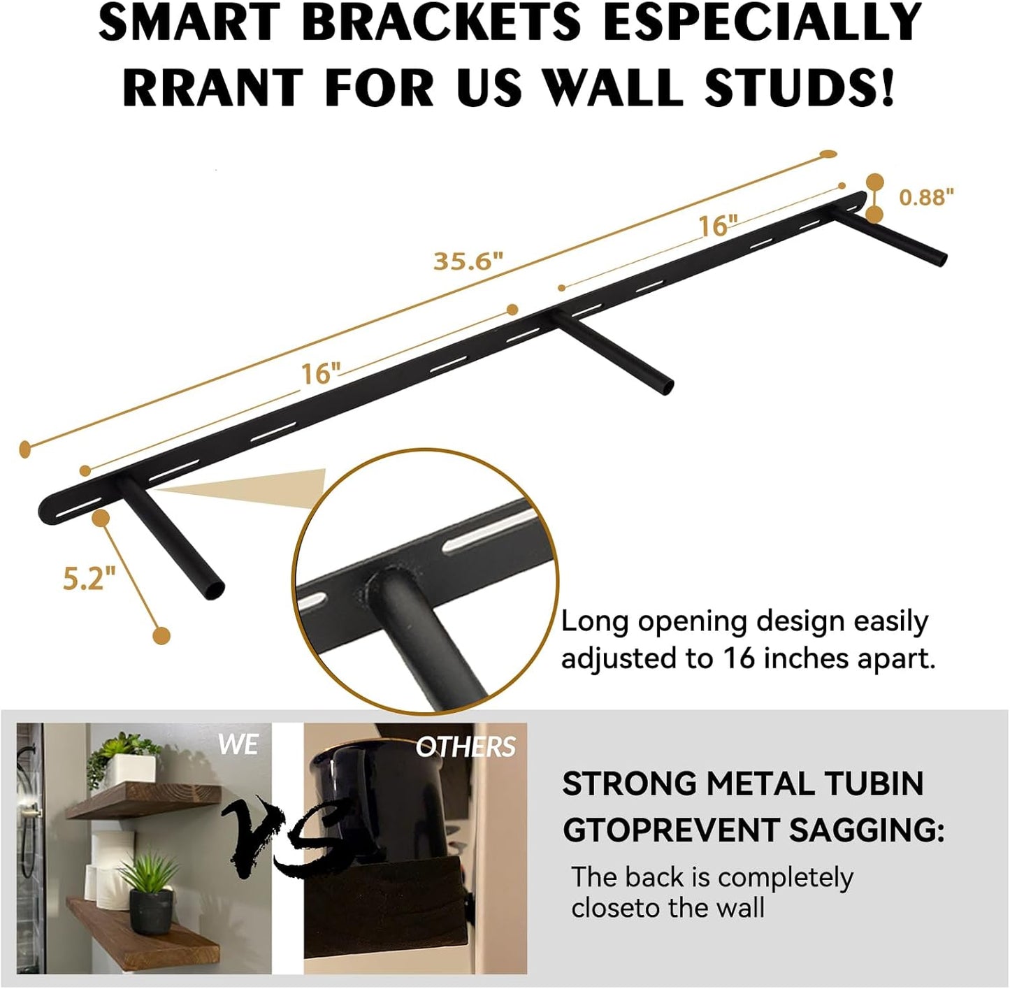 BGMG Floating Shelves for 48 inch Long Set of 2,Wide Rustic Wooden Wall Shelves for Bathroom Living Room Bedroom Kitchen Farmhouse-48x6.7x1.25 inch- Walnut