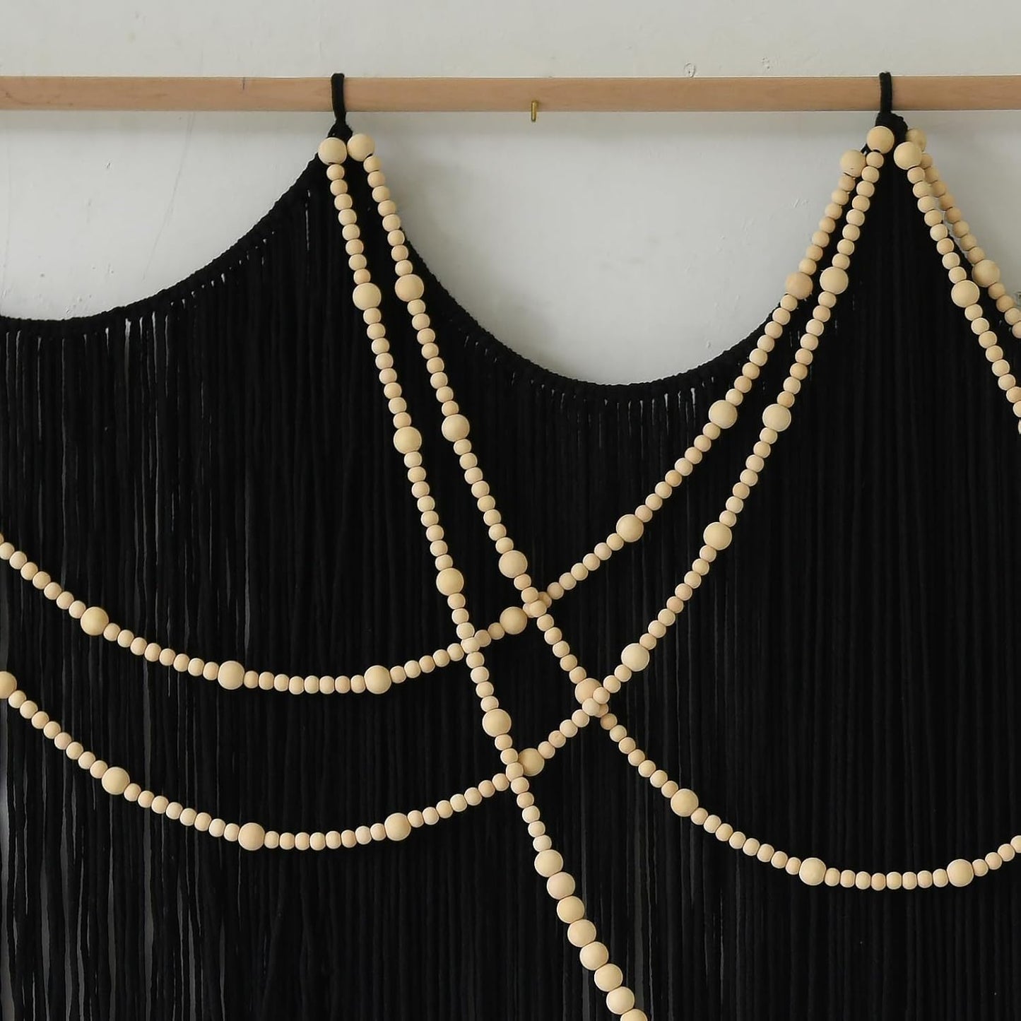 Macrame Wall Hanging Black Yarn Tapestry Home Decor Large Fiber Wall Art Living Room Bedroom Home Wall Decor 57" W x 43" L