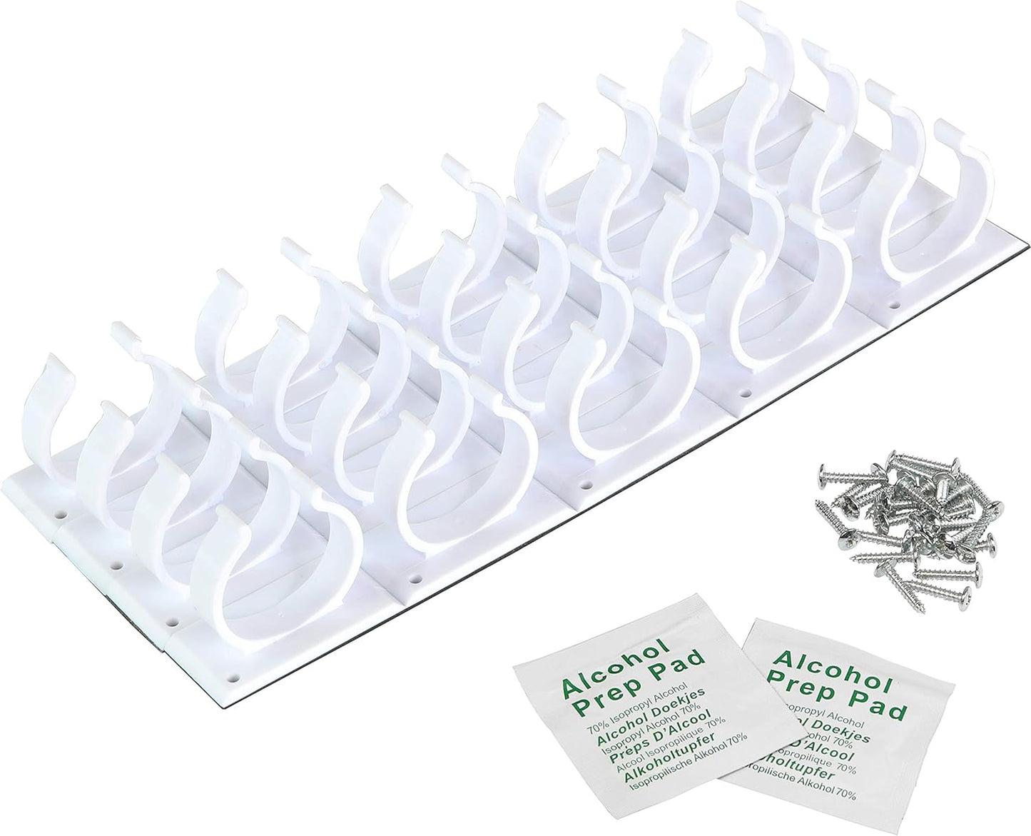 Simple Houseware Spice Gripper Clips Strips Cabinet Holder - 4 Strips, Holds 20 Jars, White