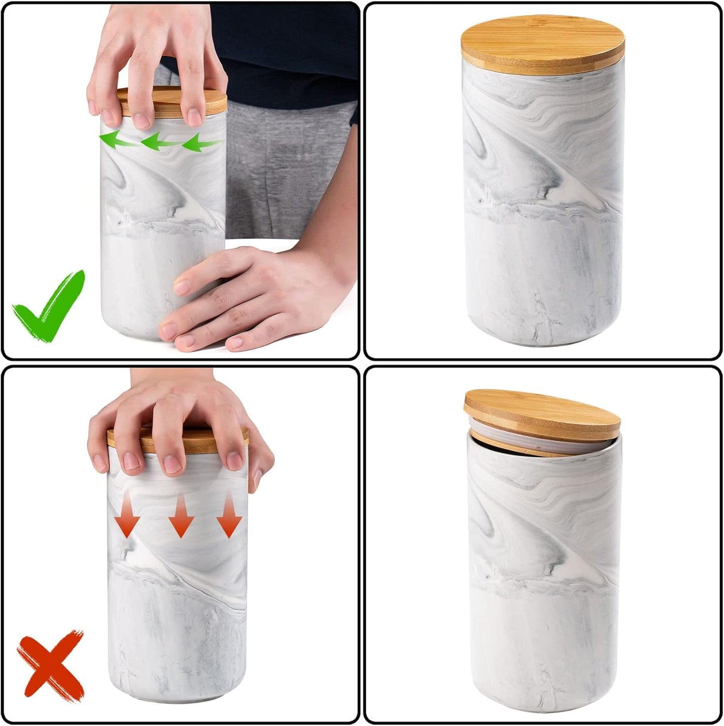 Yangbaga Coffee Canister with Airtight Lid, Ceramic Sugar Canisters Sets for the Kitchen, Food Storage Containers for Ground Coffee,Tea,Sugar,Spice