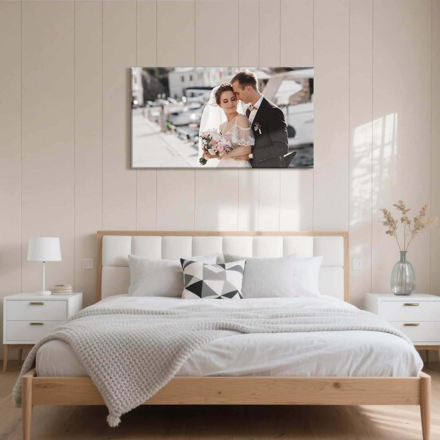 Personalized Custom Canvas Prints with Your Photos & Text, Customized Picture Print, Transform Own Images Into Framed Wall Art Digitally Printed Photo to Canvas, Keepsakes Gifts for Family 36x20’’