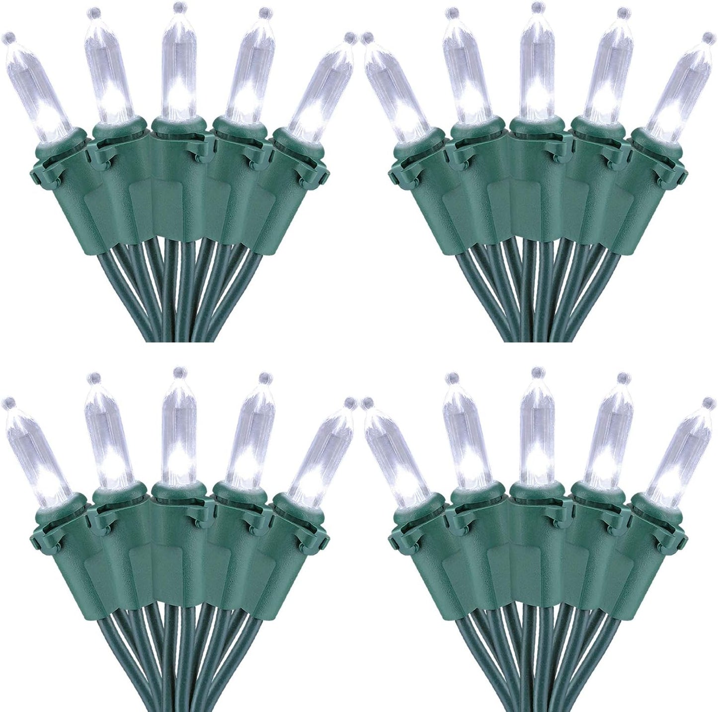 Brizled 4 Pack LED Christmas Lights, 33ft 100 LED Christmas String Lights, 120V UL Certified Connectable Xmas Tree Light Mini White Xmas Light for Home Tree Patio Indoor Outdoor Decoration, Cool White