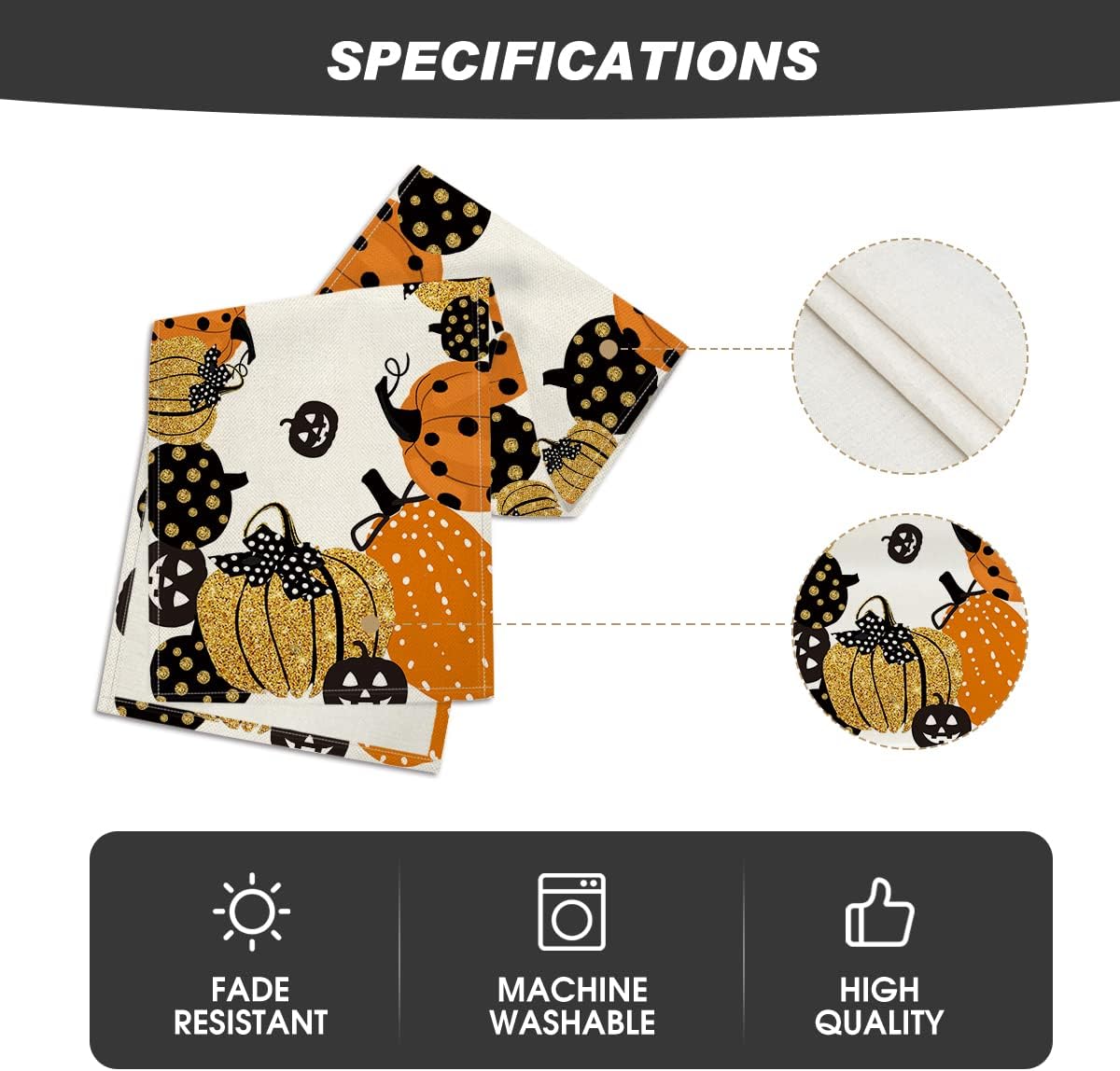 Artoid Mode Halloween Jack-O-Lantern Pumpkin Table Runner, Holiday Kitchen Dining Table Decoration for Indoor Outdoor Home Party Decor 13 x 90 Inch