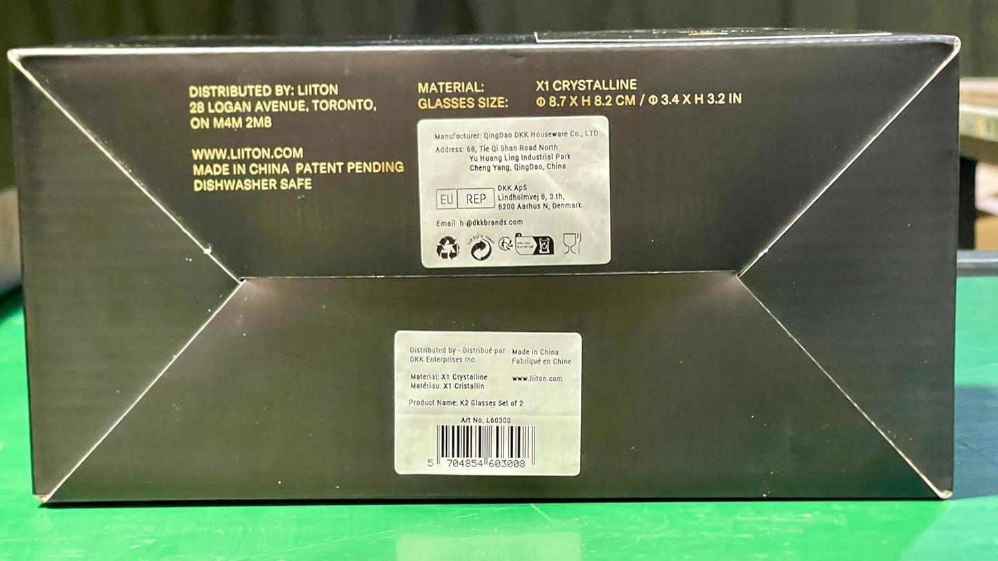 Denali Mountain Heavy Crystal Whiskey Glasses Gift Set of 2, Thick Freezable Bourbon Glass 1lb Each, Premium Whiskey Gifts for Men, Frozen Crystal Chills Cocktails, 10 oz