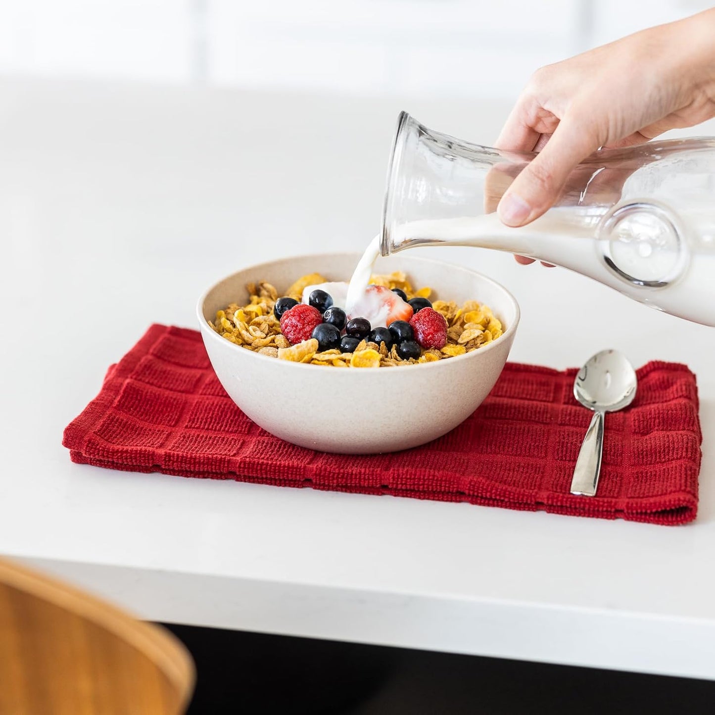 Grow Forward Premium Wheat Straw Bowls - 34oz Microwave Safe Plastic Cereal Bowls Set of 8 for Kitchen, Camping, RV, Dessert, Snack, Soup, Salad, Fruit - Reusable, Unbreakable & BPA Free - Sahara