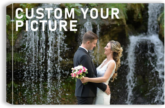 xzartdiy Custom Canvas Prints with Your Photos - Personalized Picture Print Customized Gifts for Family Home Office Wall Art Decor, Wrapped Canvas 24x16inch