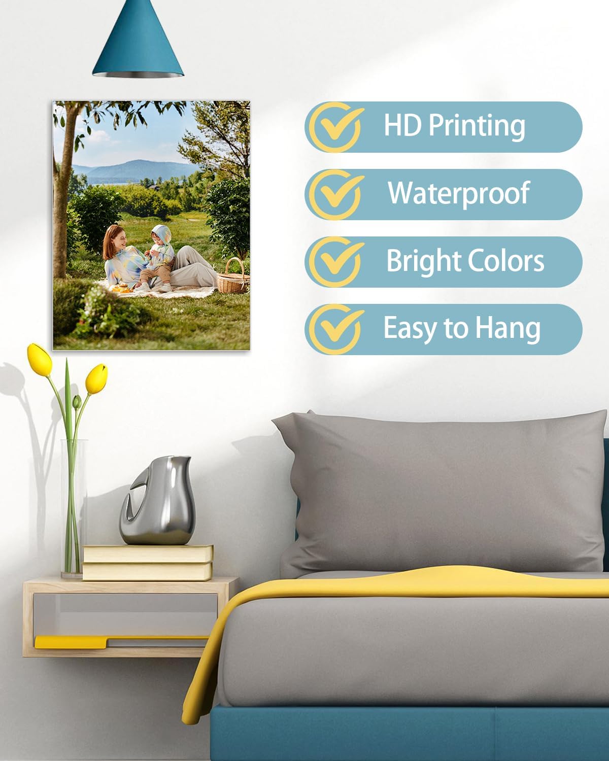 AbcCustomize Canvas Prints with Your Photos，Custom Canvas Wall Art for Bedroom, Living Room, Farmhouse Decor，Personalized Gifts Canvas Prints for Family，Friend，Lover，Pet