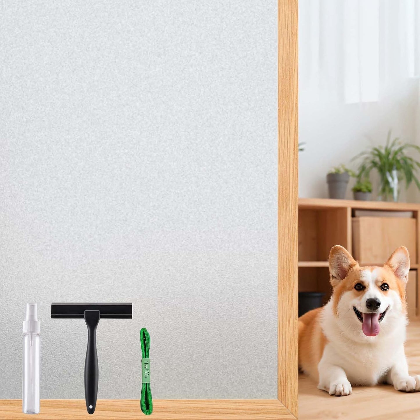 Window Privacy Film, Frosted Glass Window Film,for Glass Windows Cover, Static Cling, Removable, Reusable, Anti-UV, Anti-Glare, Heat Blocking (Pure, 17.5X78.7 Inch)