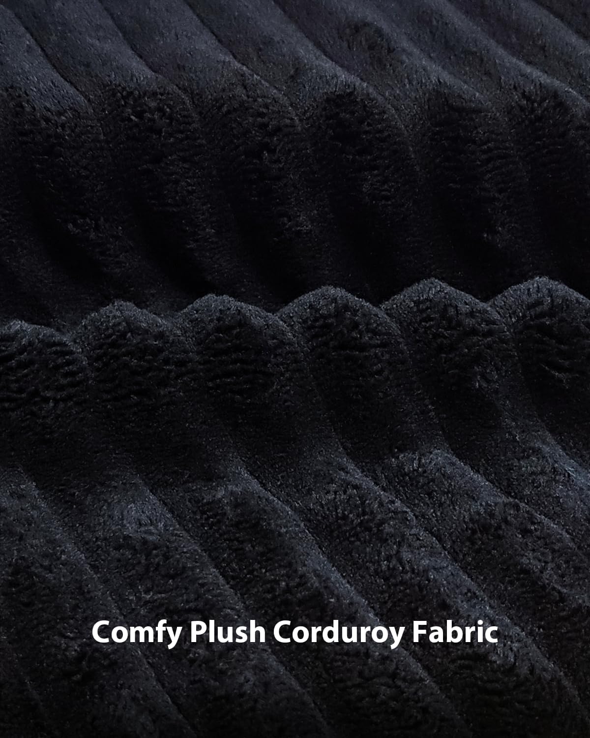 Txtin's Comfy Accent Chair Reading Chair for Bedroom Cozy Wing Arm Living Room Single Sofa Chair with Angle Adjustable Arms Black Corduroy Easy Assembly