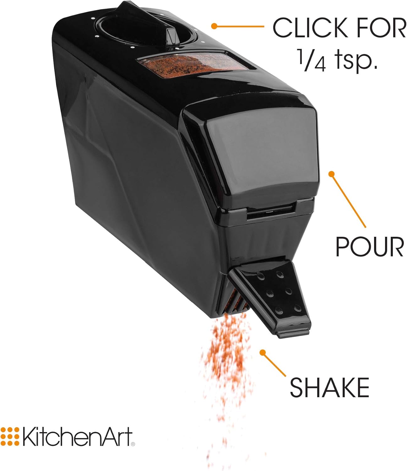 Kitchen Art Spice Rack Select-A-Spice Auto-Measure Carousel 12 Compartments Black 8.75 x 8.75 x 6 inches