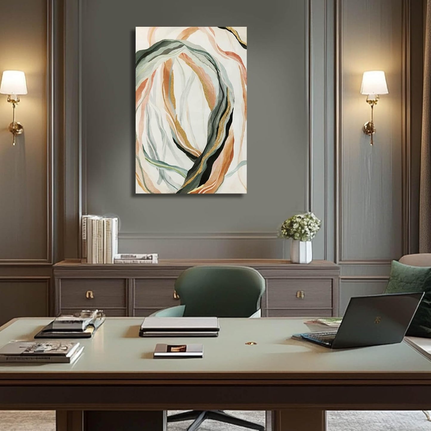 Modern Canvas Wall Art Line Decorative Pictures Colorful Artwork for Wall 24"x36" Home Decorations for Living Room Office