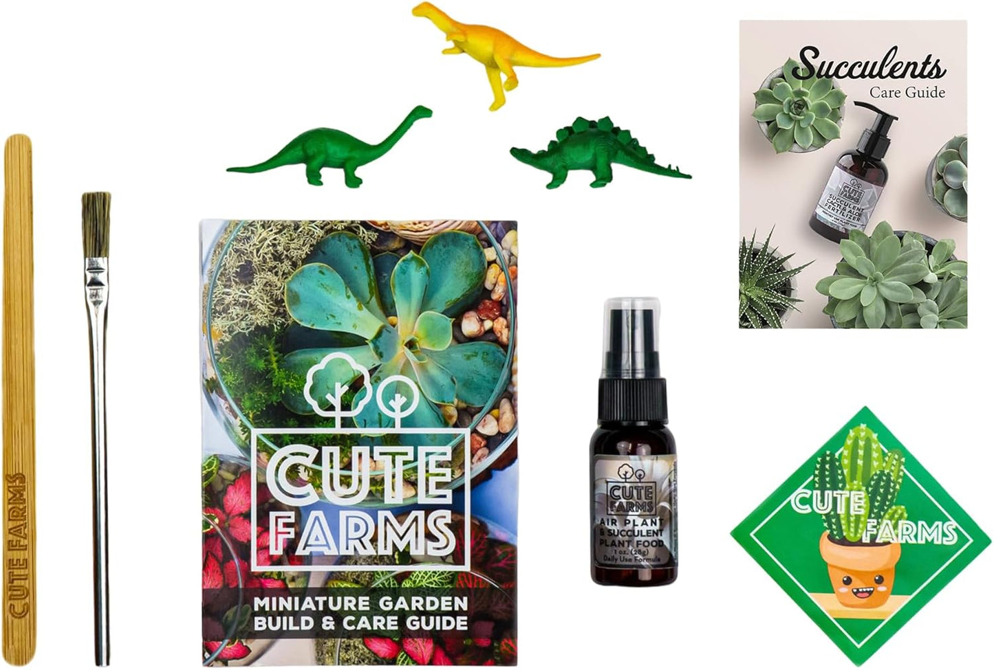 Cute Farms Terrarium Starter Kit | Moss, Vermiculite, Soil, Pebbles, Plant Food, & Finishing Tools (Large + 8 Live Plants)