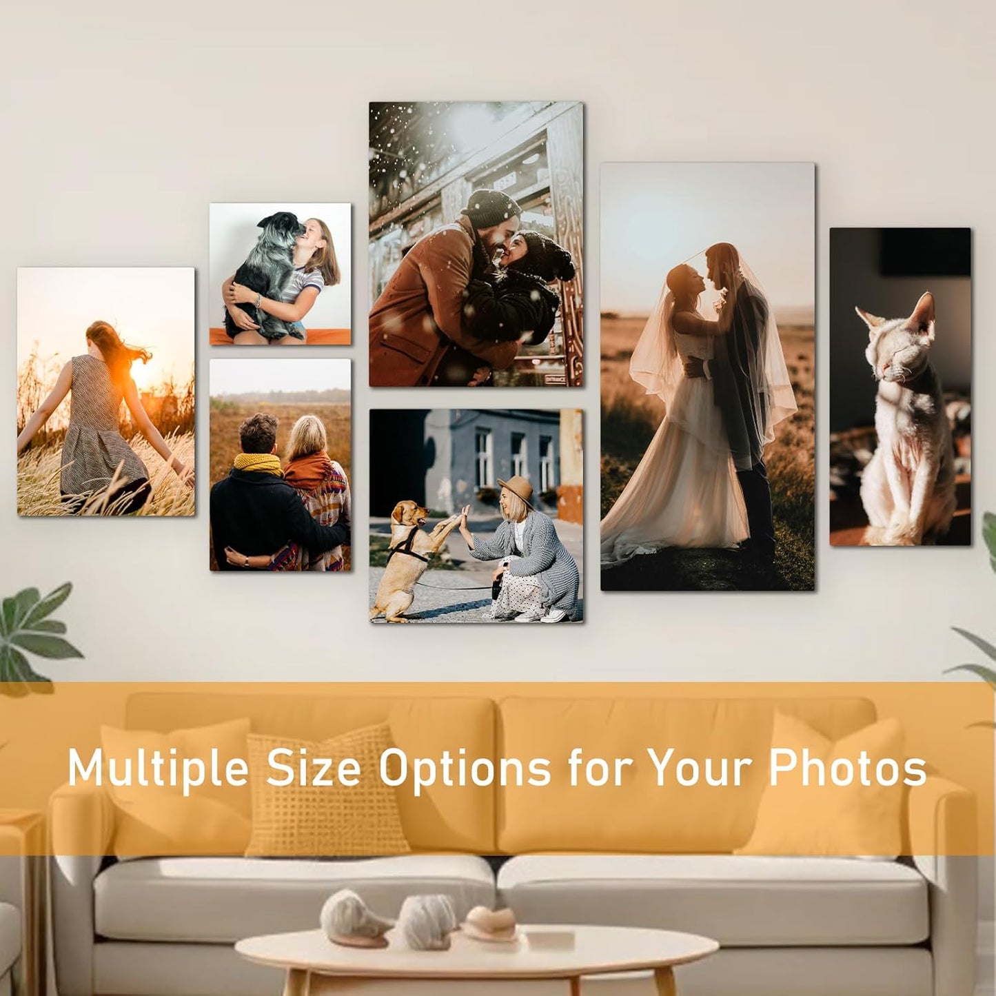 xzartdiy Custom Canvas Prints with Your Photos - Personalized Picture Print Customized Gifts for Family Home Office Wall Art Decor, Wrapped Canvas 16x36inch
