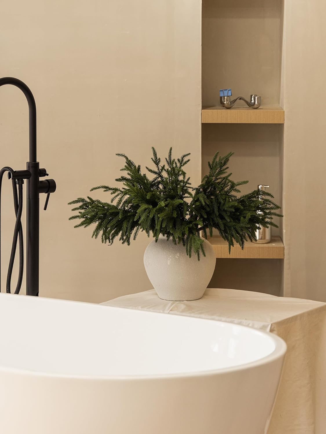 MISSPIN 30 Pcs 19.5 Inches Christmas Norfolk Pine Branches, Norfolk Pine Artificial Christmas Branches DIY Crafts Faux Pine Branches for Xmas Indoor Outdoor Home Decor