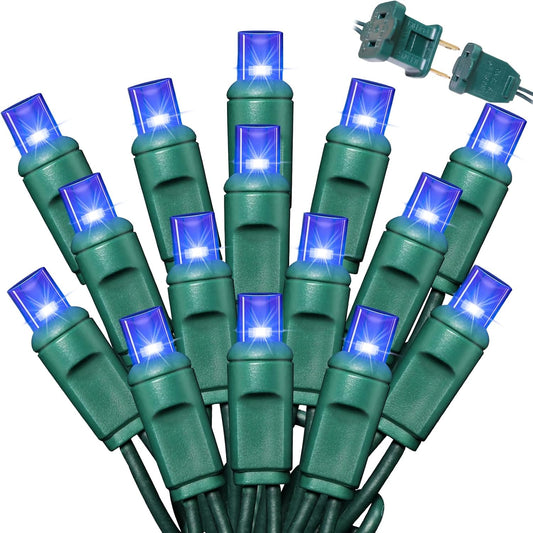 200LED (4pk of 50L) String Lights, LED Christmas Lights, 6" SPACING,Green Wire,Blue
