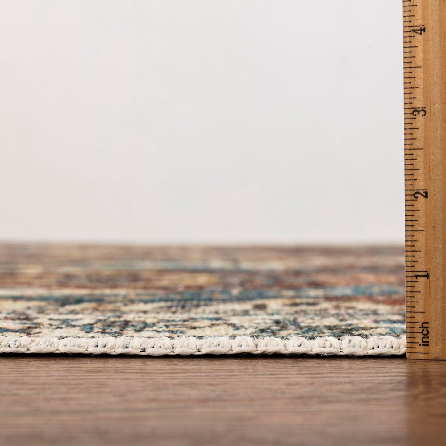 Keen Home Design 4x6 Rug - Machine Washable Area Rug with Non-Slip Backing, Ideal for Living Room, Dining Room, Bedroom - Vintage, Easy Clean, Durable, Low Pile Rug - (4' x 6')