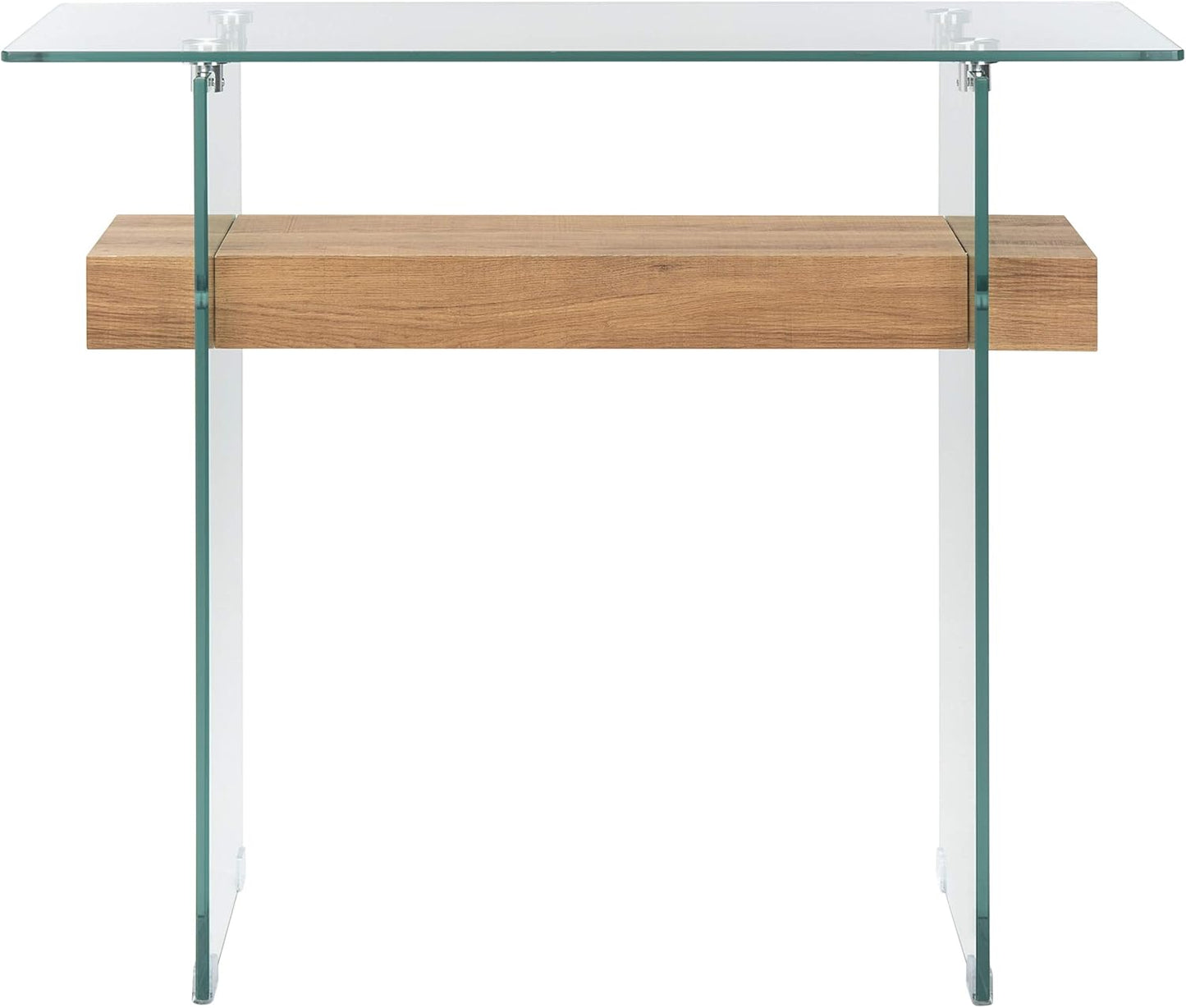 Safavieh Home Kayley Glass and Natural Brown Console Table