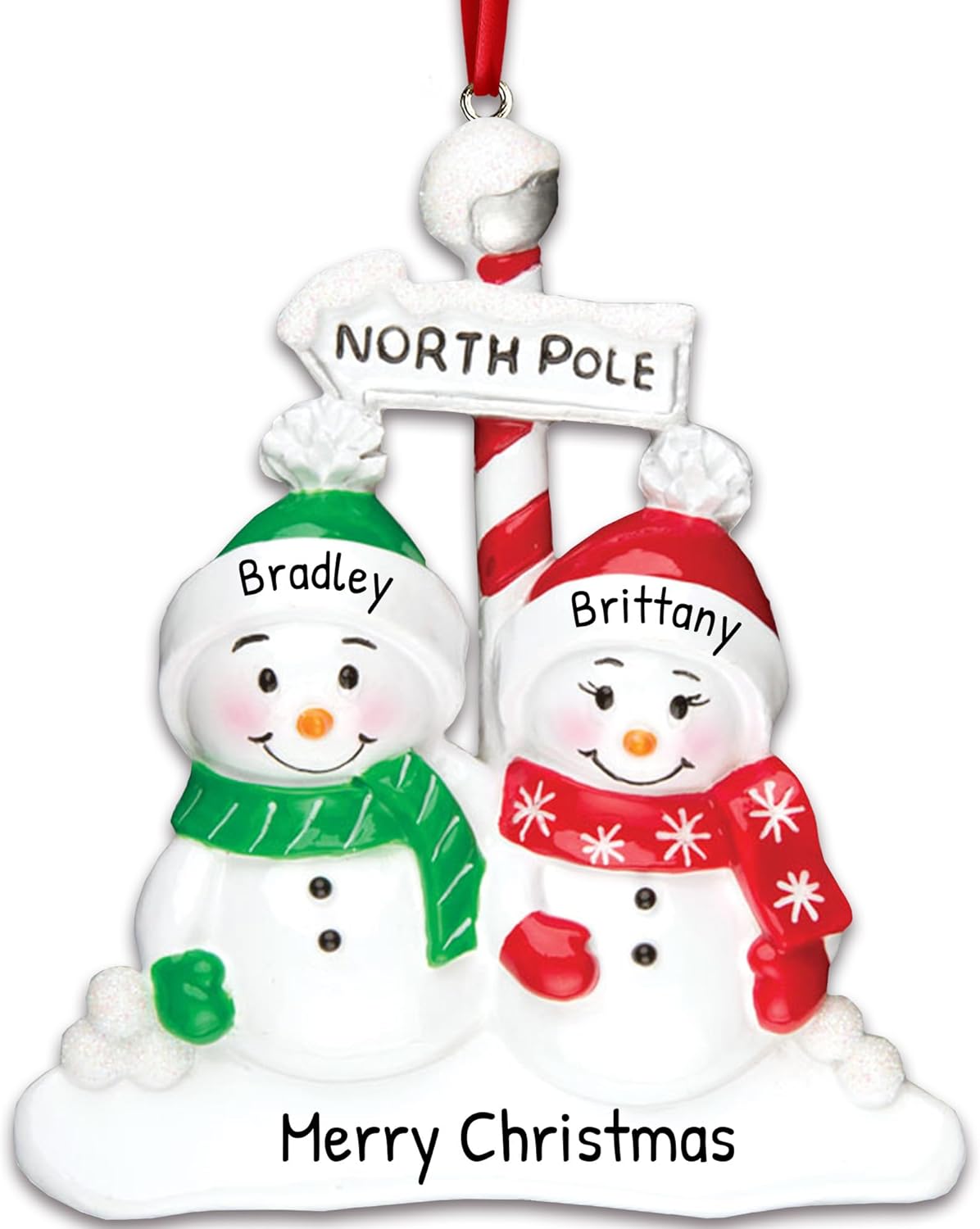 Personalized Our First Christmas Ornament 2025 | Custom Smiling Snowman Couple Ornaments Together Couples Ornament 2025 Family of 2 Unique for a Couple Ornaments Couples Unique Gifts