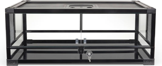 Zilla QuickBuild Reptile 20 Gallon Glass Terrarium Habitat with Swing Door For Geckos, Snakes, Lizards, Frogs, Turtles, and Tortoises, 30" x 12" x 12"