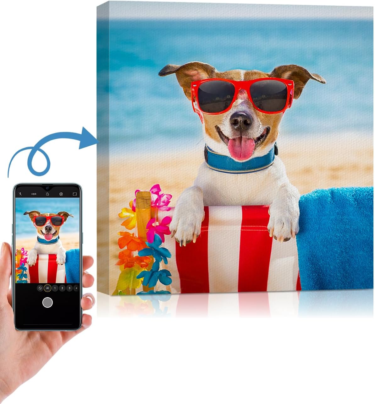 AbcCustomize Canvas Prints with Your Photos，Custom Canvas Wall Art for Bedroom, Living Room, Farmhouse Decor，Personalized Gifts Canvas Prints for Family，Friend，Lover，Pet