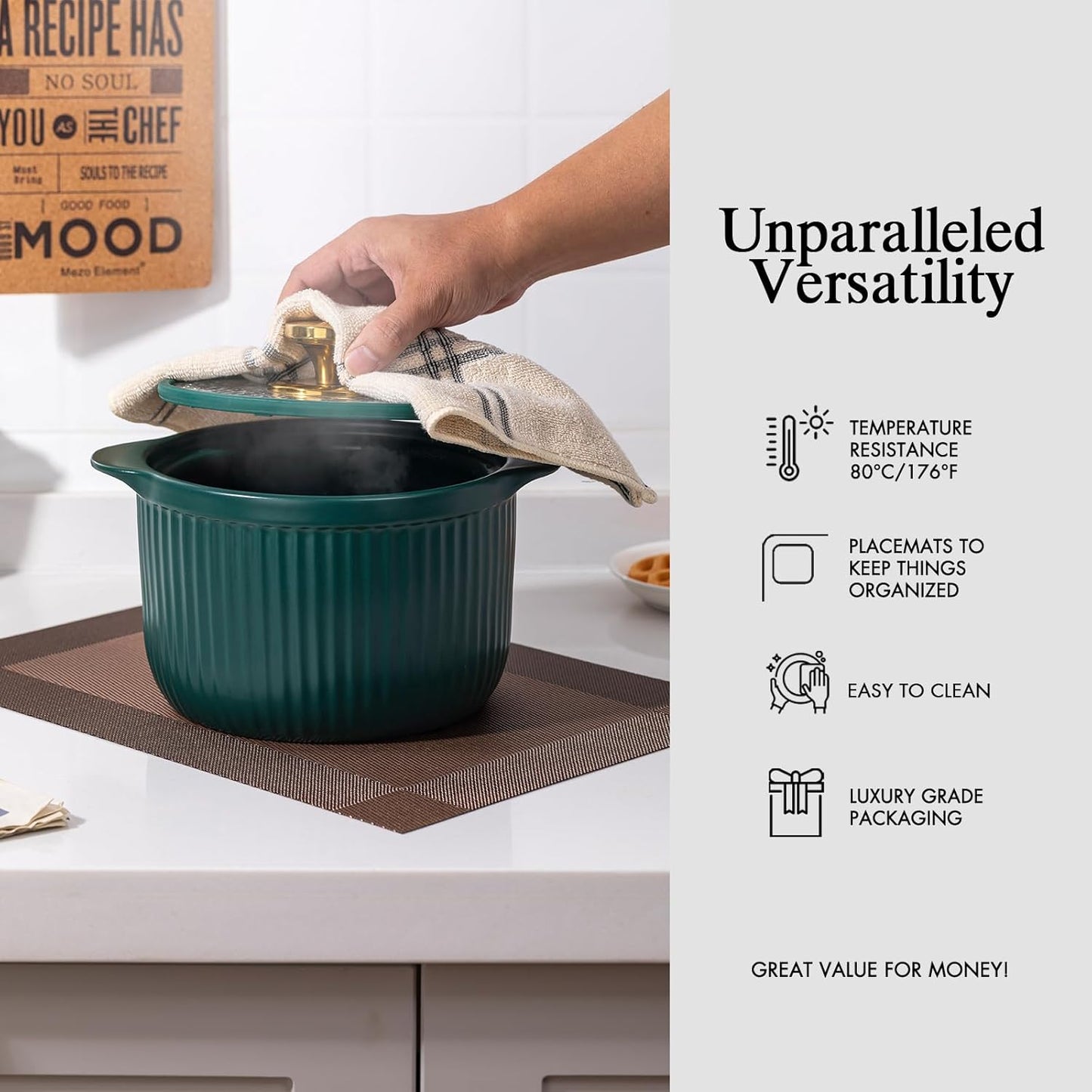 Placemats Set of 12 - Easy Clean Woven Vinyl Placemats for Dining Table, Indoor/Outdoor Place Mats, Washable PVC Table Mats（Brown Cube）