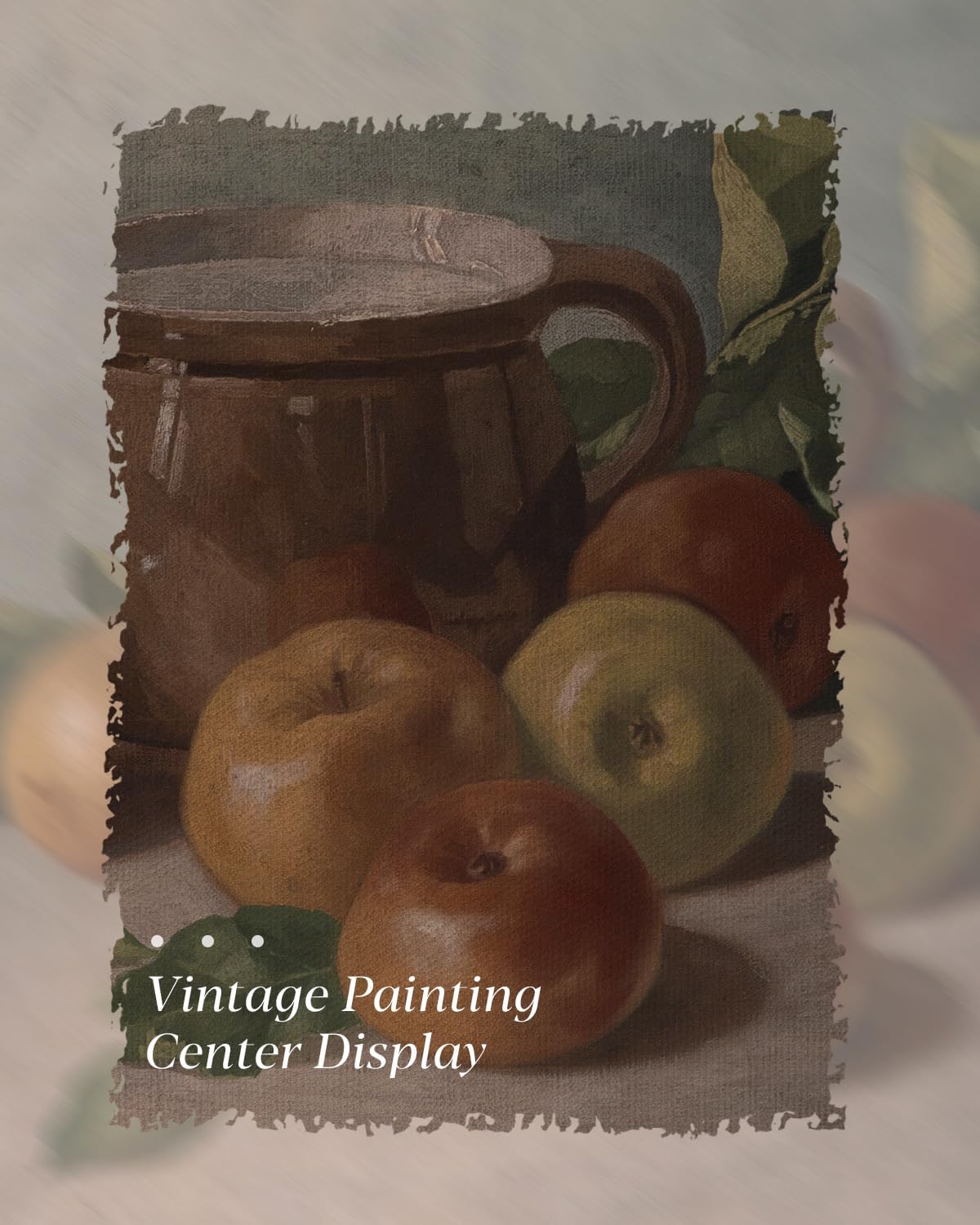 HUARCEY Gold Framed Vintage Wall Art for Living Room, Harvest Apples Still Life Oil Painting Artwork Shelf Decor Abstract Wall Pictures Prints, Farmhouse Fruit Room Decor Bedroom Kitchen Bathroom