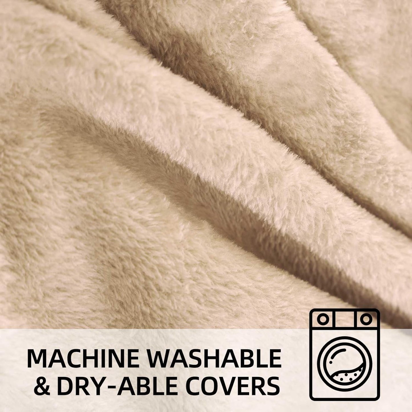 Bean Bag Chair 6Ft, Memory Foam Filled, Large Beanbag Chairs for Adults and Teens, Soft Sofa with Removable Flannel Cover, Round Couch for Living Room Bedroom College Dorm (Apricot, 6FT-67×67"×24")