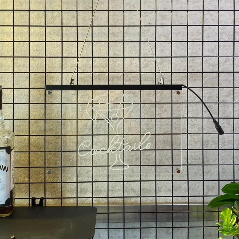 Personalized Beer O'Clock Neon Sign, Custom Wall Sign for Home Bar, Man Cave, Pub, Game Room, LED Beer Light Decor (Cocktail Bar)