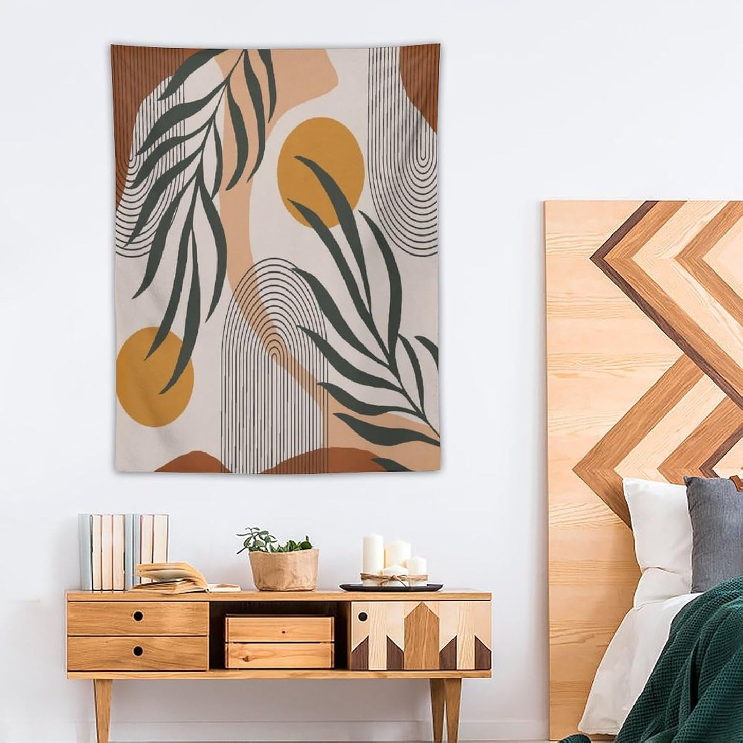 ICMOLYYENLO Boho Plant Aesthetic Tapestry, Abstract Medieval Arch Sun Home Aesthetic Wall Hanging For Bedroom Living Room Dormitory Tapestry 50x60 Inches