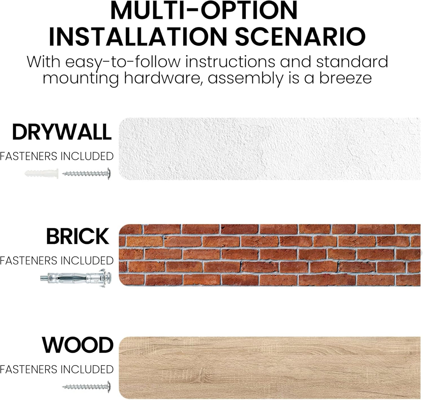 Fun Memories Floating Shelves for Wall, 72"x9.3" Rustic Solid Elm Wood Wall Shelves, Heavy-Duty Wall Mounted Shelves with Invisible Brackets, Set of 2 for Living Room, Bedroom, Kitchen, Walnut Finish