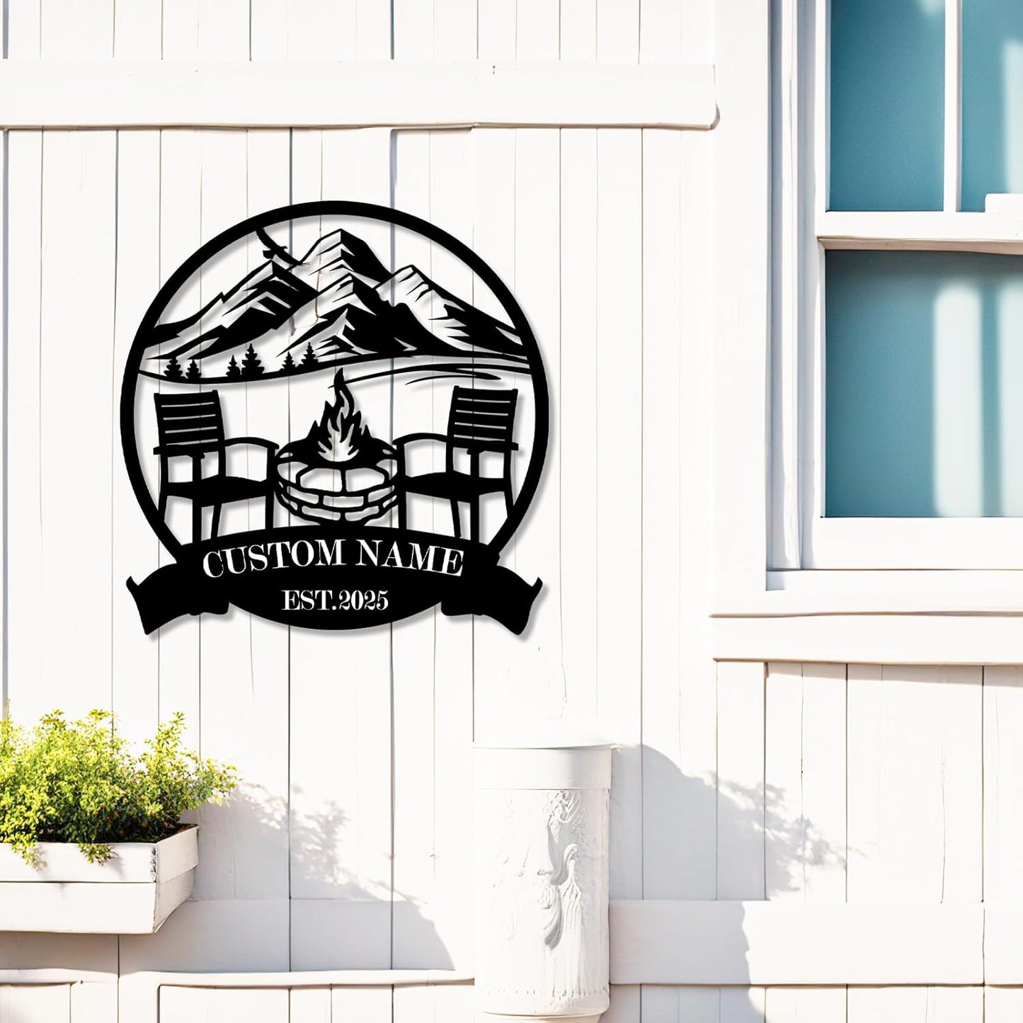 Custom Metal Camping Signs Outdoor - Personalized Size Rustic Wall Art, Lake House Decor, Farmhouse Gift for RV, Cabin & Garden - MADE IN USA