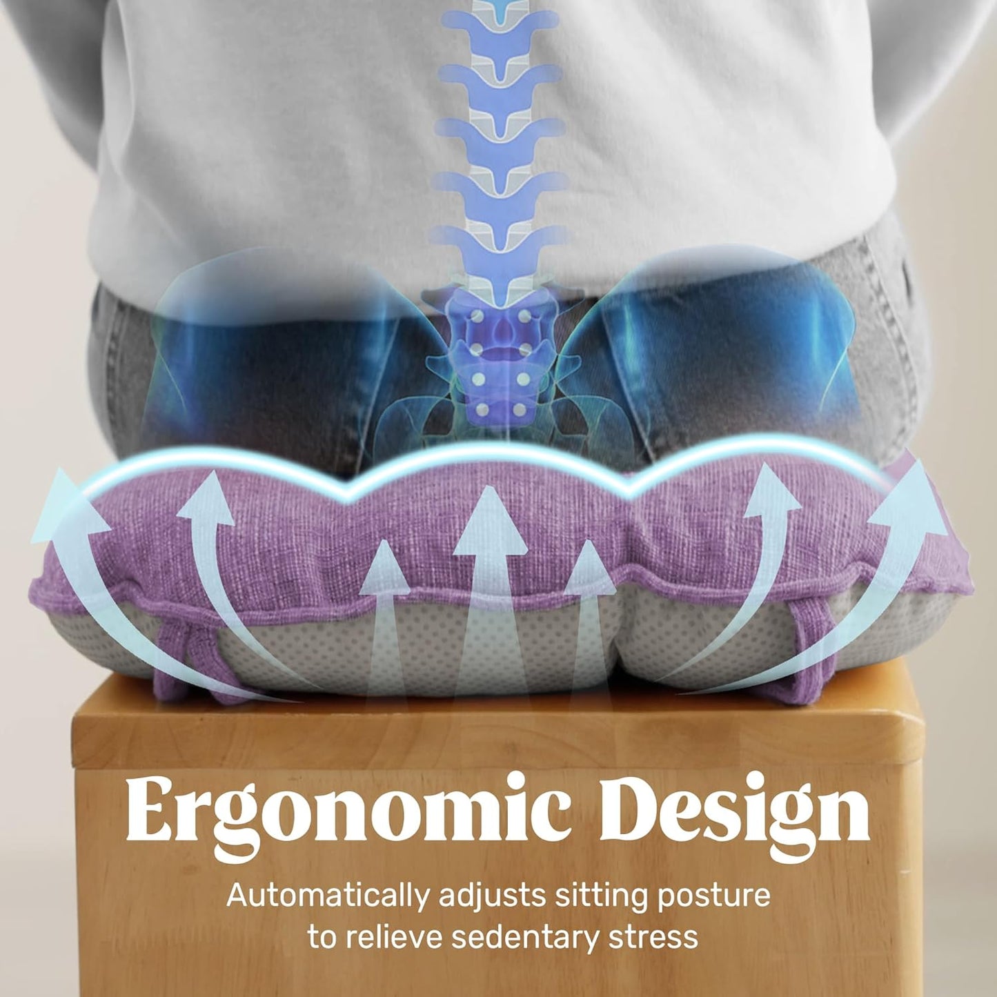 puredown® Chair Cushions for Dining Chairs, Tufted Memory Foam Chair Pads with Non-Slip Backing, Kitchen Seat Cushions with Ties, Washable Seat Pads Set of 4, 15.5" x 15.5" x 4", Purple