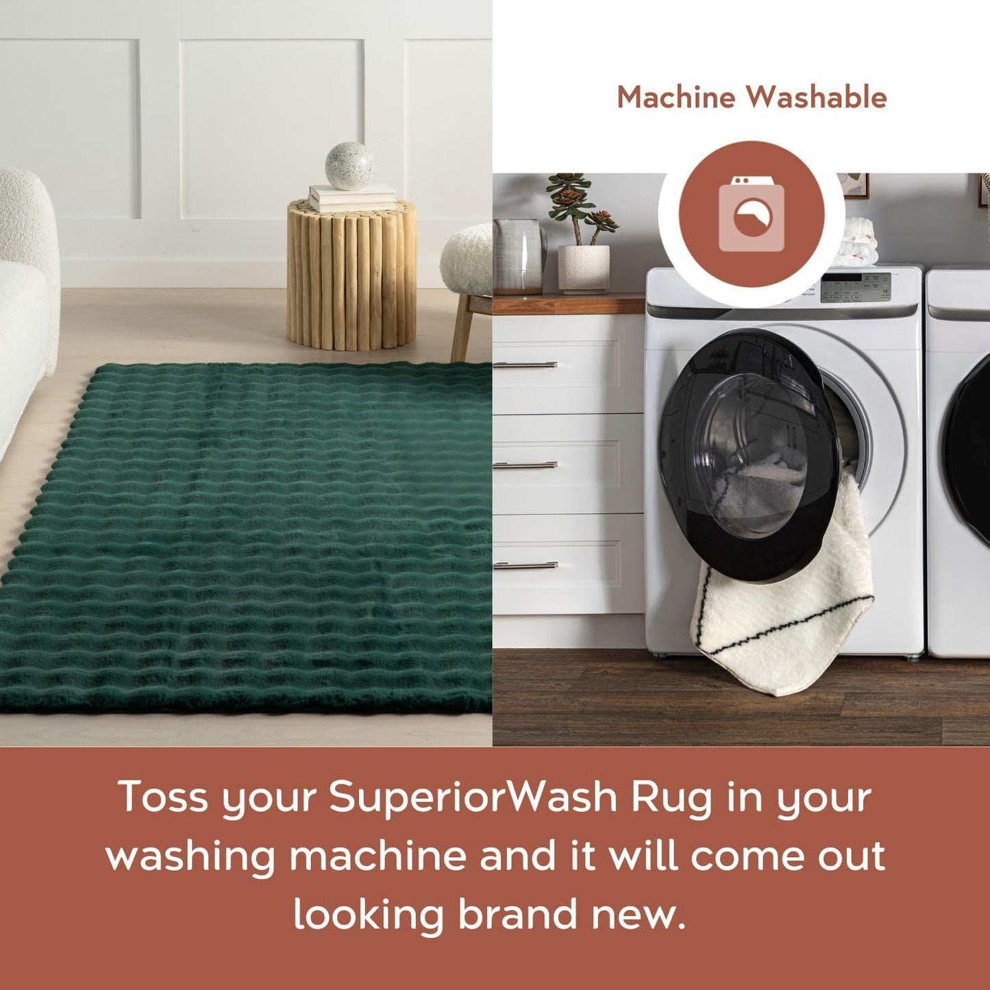 nuLOOM Jeni Checkered 7'6" x 9'6" Machine Washable Area Rug for Living Room Bedroom Dining Room Kitchen, Hunter Green