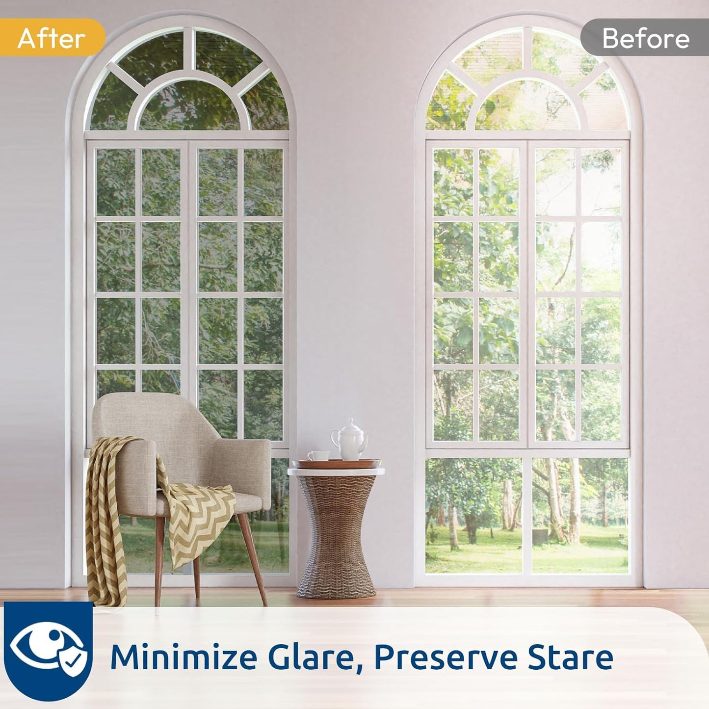 rabbitgoo Window Privacy Film One Way Window Tint for Home, Removable Reflective Heat Sun Blocking Anti UV Glass Door Covering, Mirror Tinting Film House Office, 17.5 in X 13.1 Feet, Silver