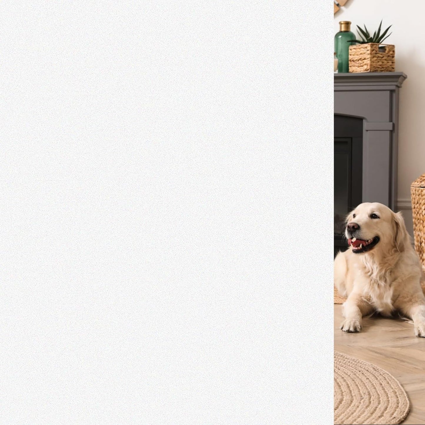 HIDBEA Frosted Window Privacy Film - Non Adhesive Static Cling Glass Stickers Sun UV Blocking Heat Control Door Covering Decals for Home Office(35.4 x 393.7 Inch, Frosted White)