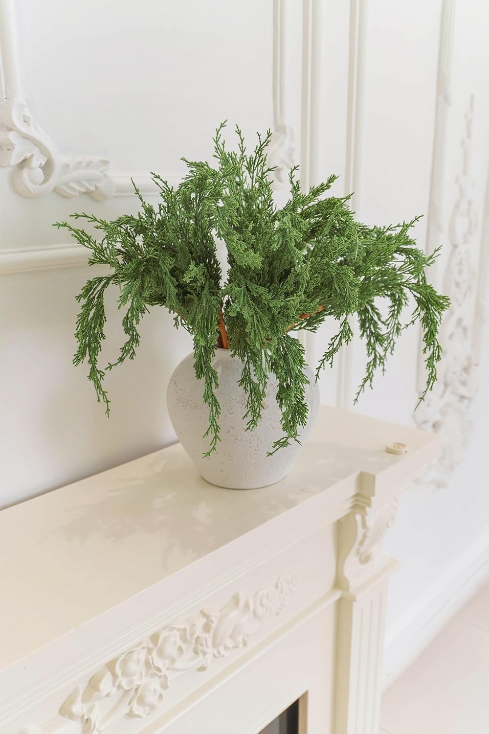 MISSPIN 12 Pcs 22.3 Inches Artificial Christmas Cypress Branches, DIY Crafts Faux Branches for Xmas Indoor Outdoor Home Decor