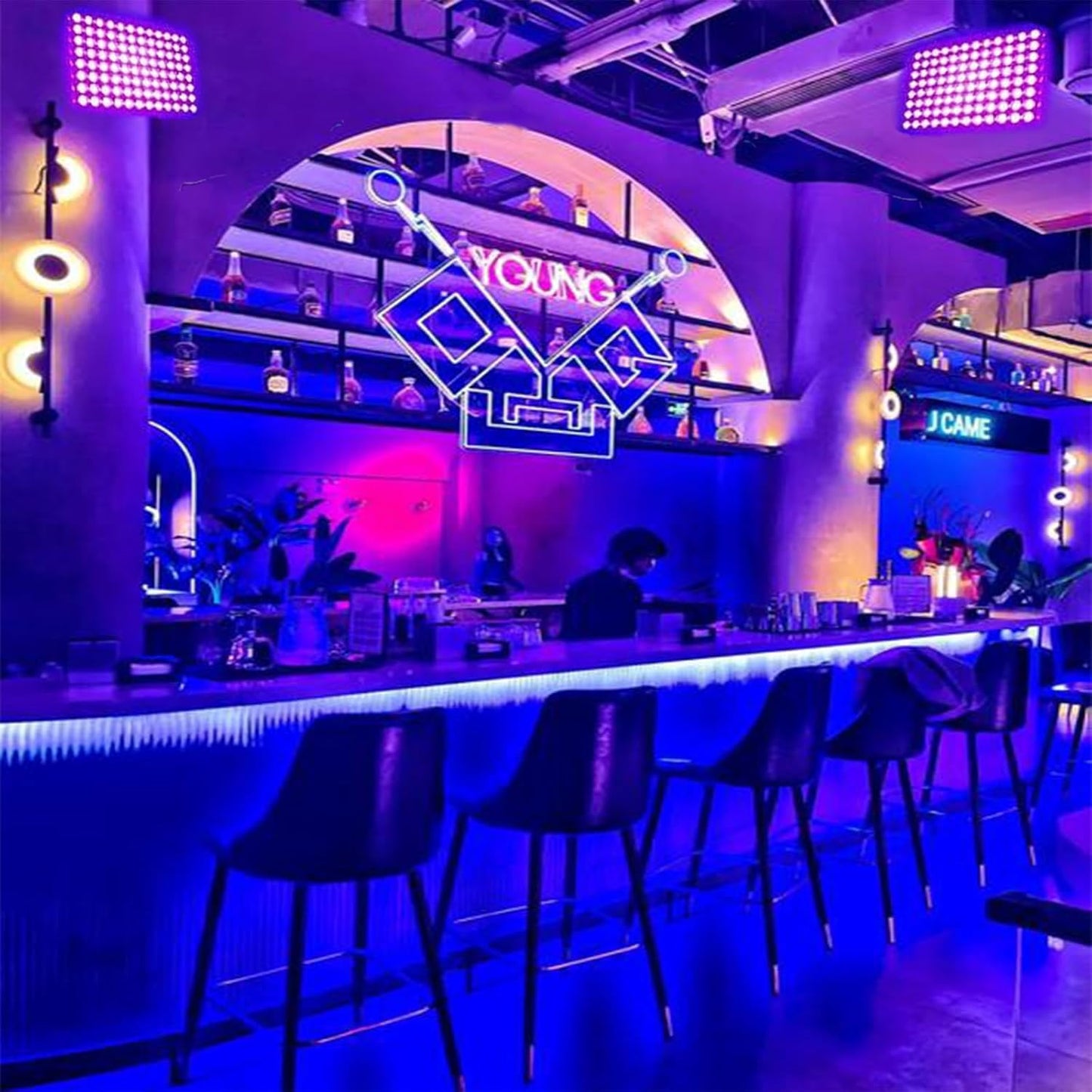 4 Pack 100W UV Black Light, Black Lights for Glow Party, IP65 Waterproof, for Blac k Light Party, Stage Lighting, Halloween, Body Paint, Fluorescent Poster, Neon Glow