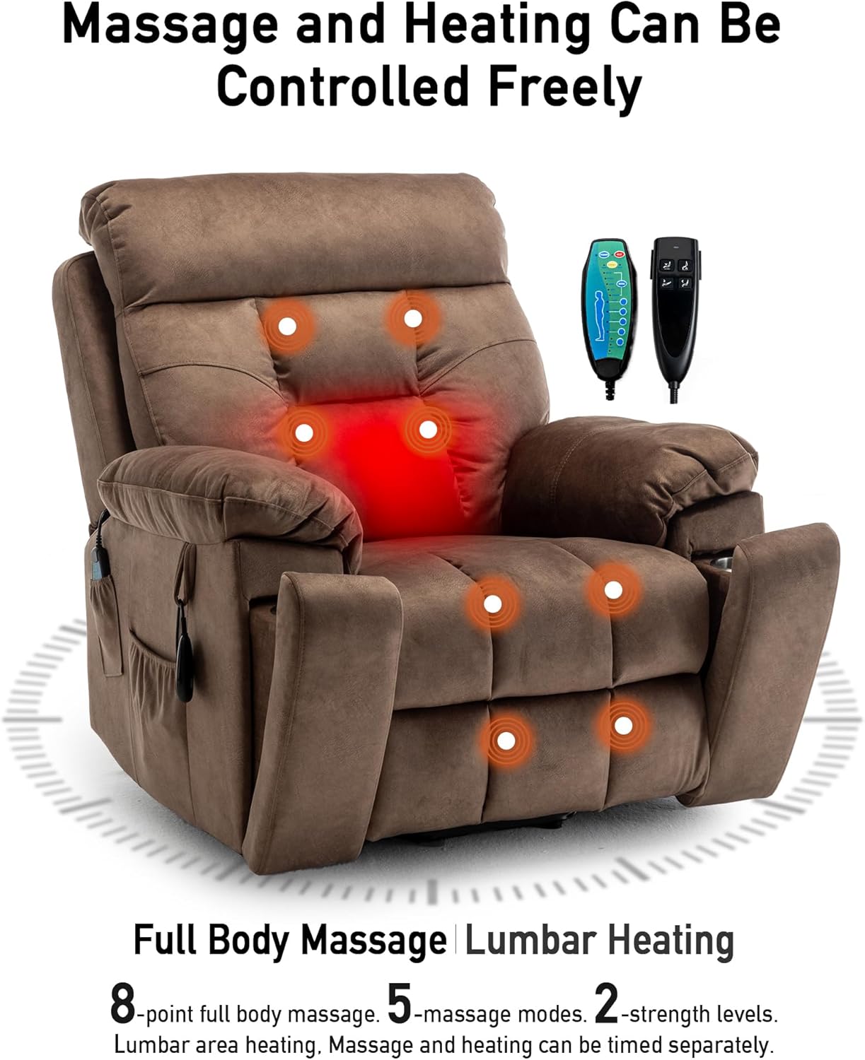 Lazy boy Recliner Chair with Cupholder/Power Lift Recliner Chair for Elderly， Electric Recliner/Big and Tall Recliners for People Up to 6'2"/350lb Range