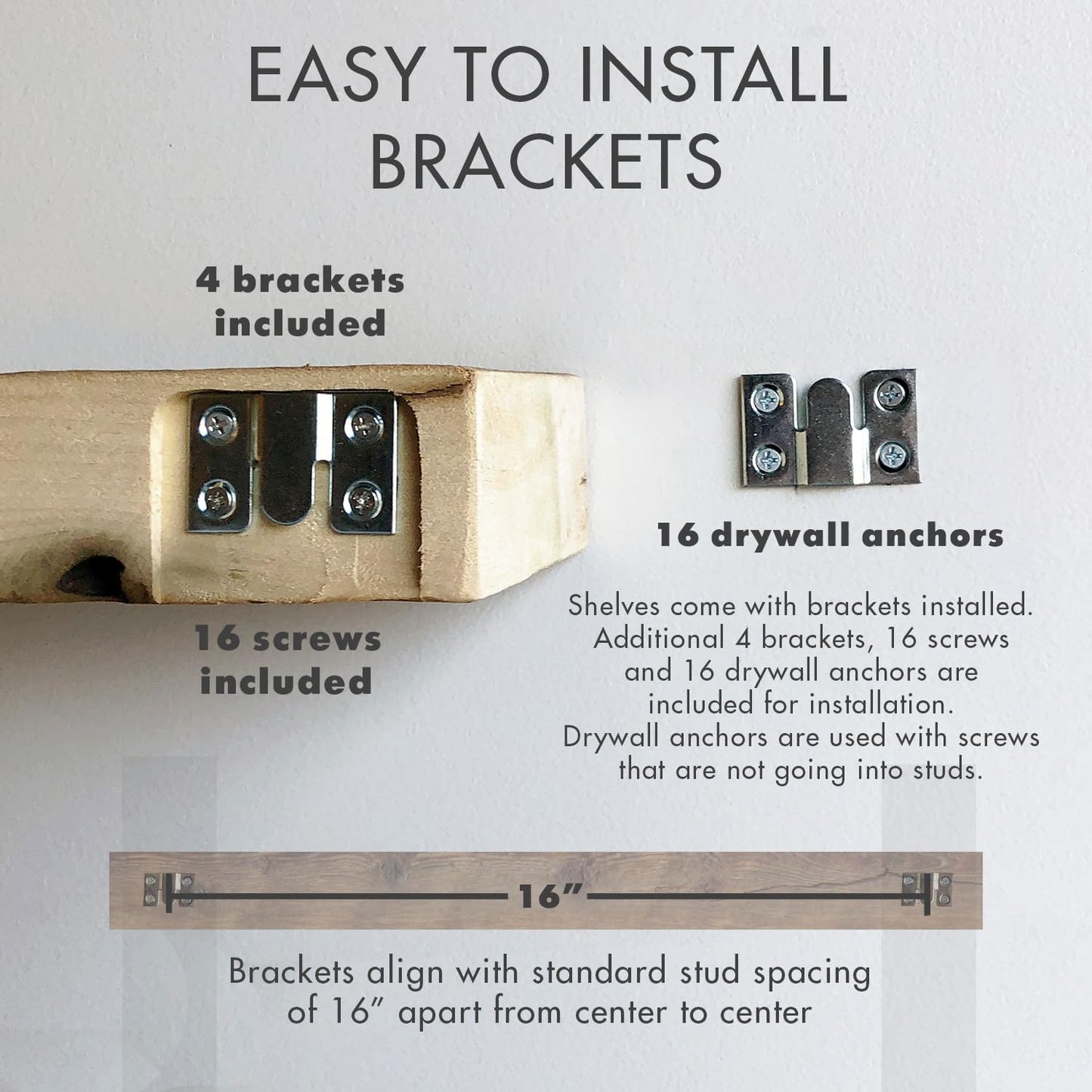 Urban Legacy Reclaimed Barnwood Planks | Floating Shelves for Wall w/Flush Mount Shelf Bracket Set Included | Set of 2 (White Wash, 30"x 4.5"x 2")