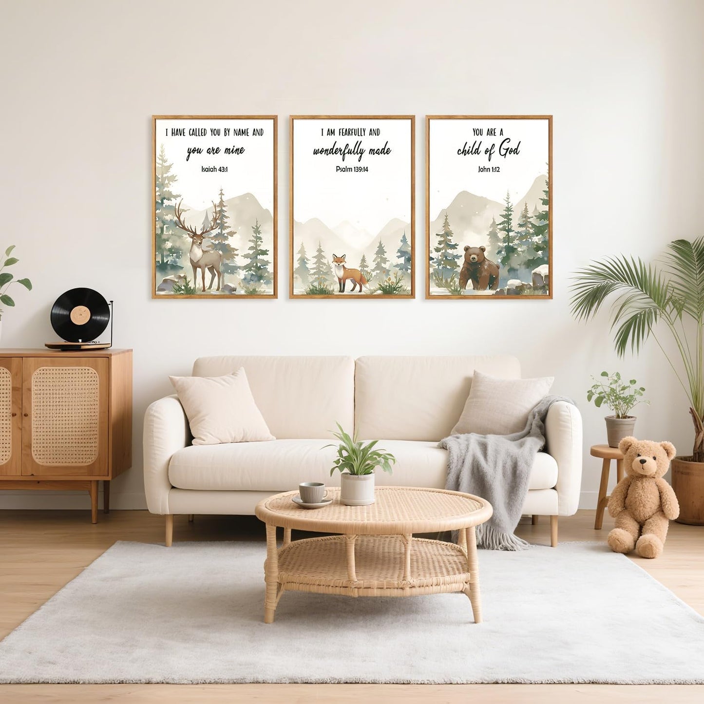 HPNIUB Bible Verses Canvas for Kids, You are A Child of God Scripture Wall Art, Jungle Animals Christian Religious Wall Decor, Ready to Hang for Nursery, Classroom, Bedroom, Playroom- 16"x24"x3