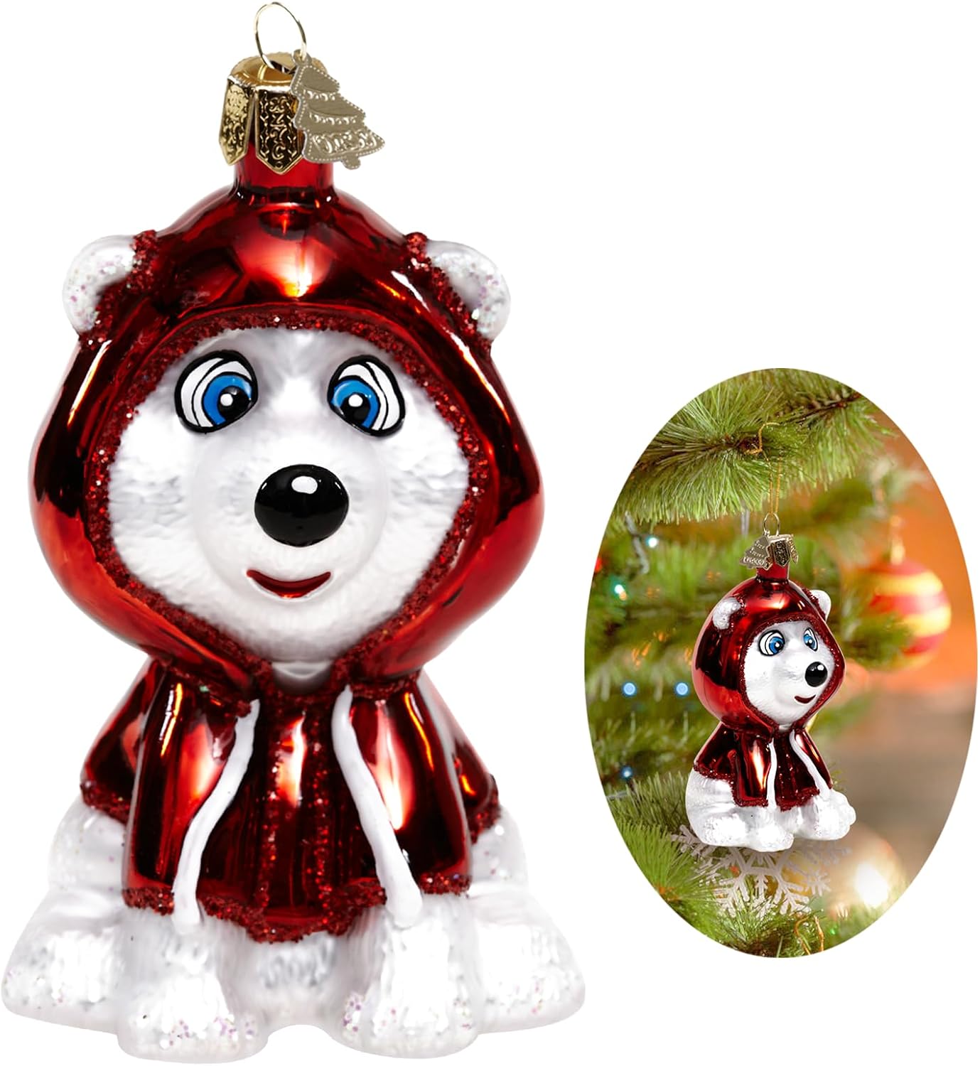 Christmas Ornaments,Glass Blown Ornaments for Tree,Personalized Polar Bear Collection Hanging Ornaments,Christmas Decorations for Xmas Tree Holiday Party Gifts(Polar Bear)