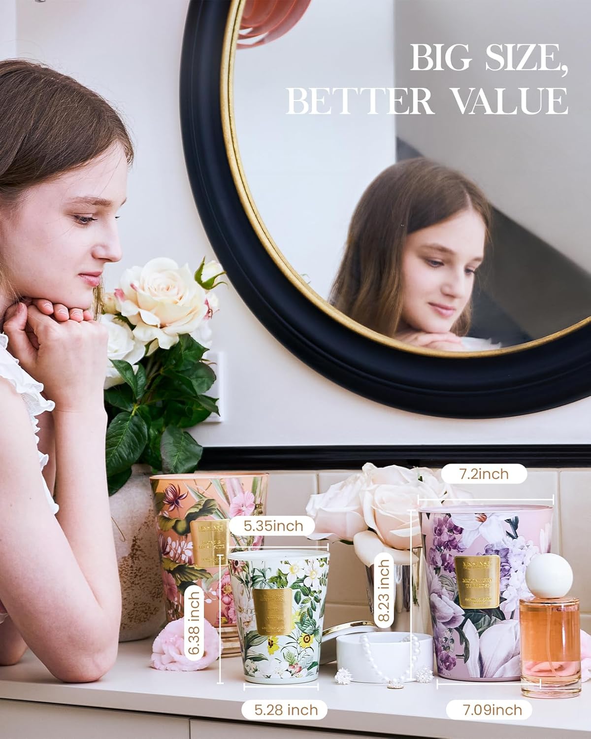 M&SENSE Summer Sea Air Scented Candle Home Decor, Natural Soy Wax,4.1oz 60 Hours Long Lasting Slow Burning, Aromatherapy Candle for Stress Relief