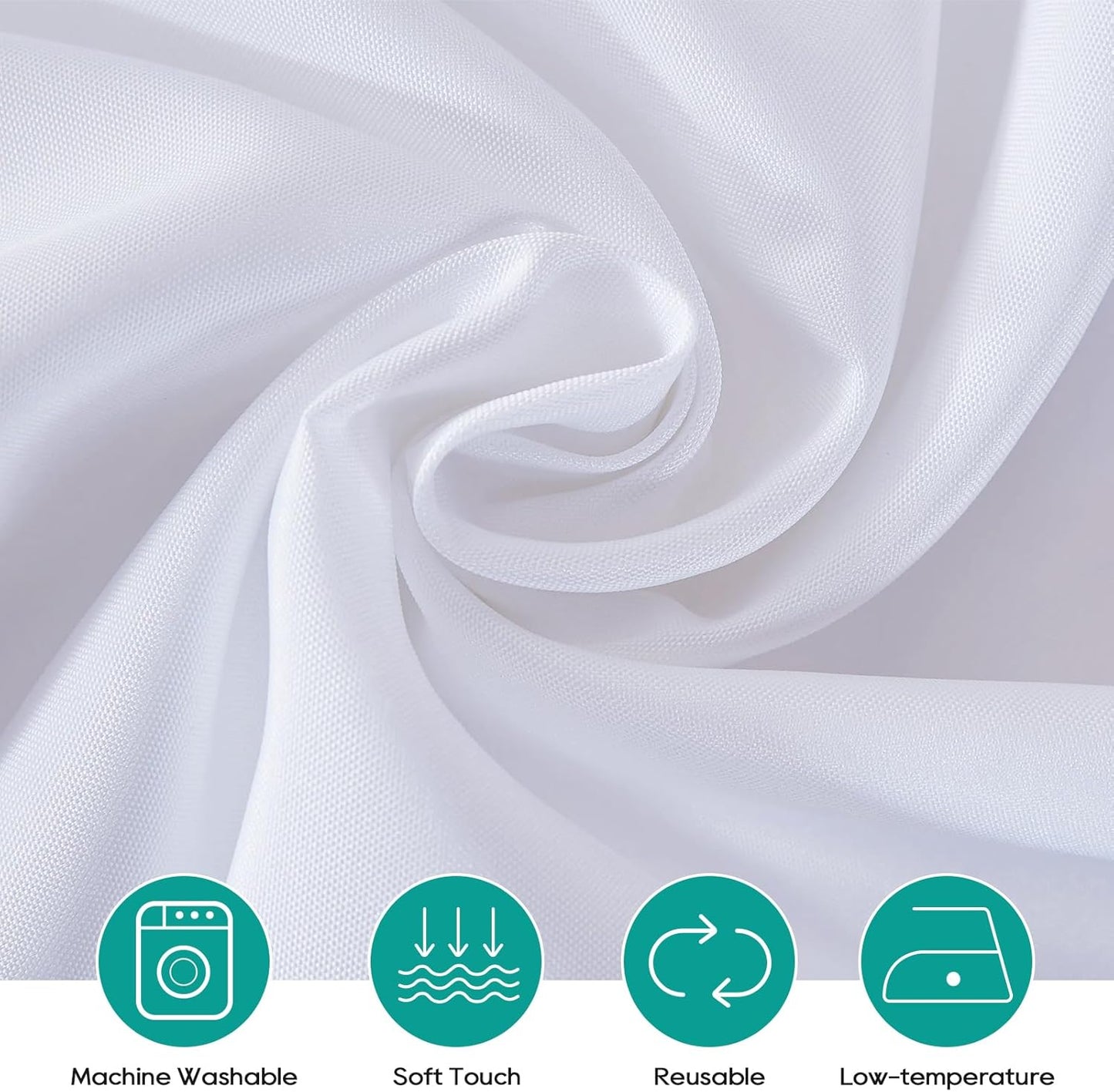 Surmente 132 inch Round tablecloths -5 Pack White Round Table Cloths, Polyester Fabric Table Covers for Weddings, Banquets, or Restaurants