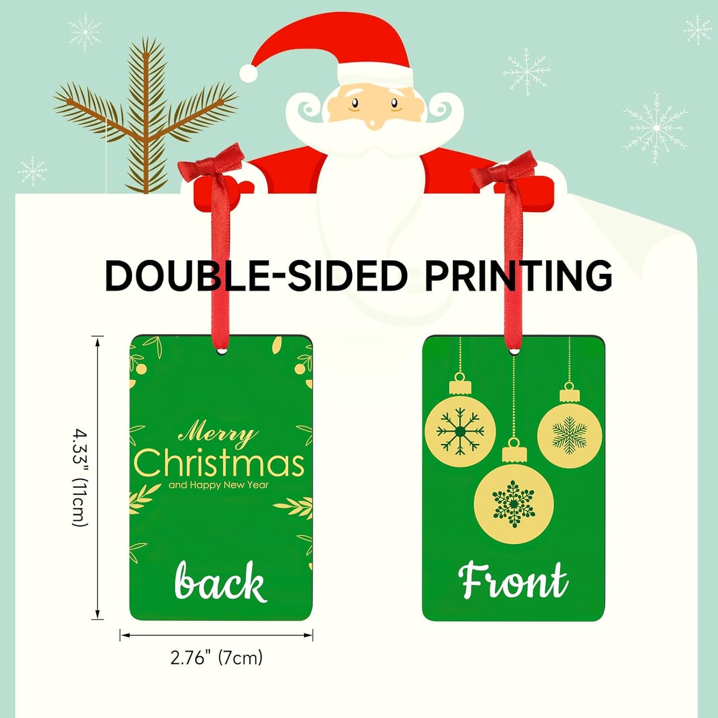 Personalized Christmas Ornaments 2025, Wood Custom Photo Text Hanging Ornament Customized Christmas Tree Decorations Gift for Family, Kids, Friends, Couples, Wedding