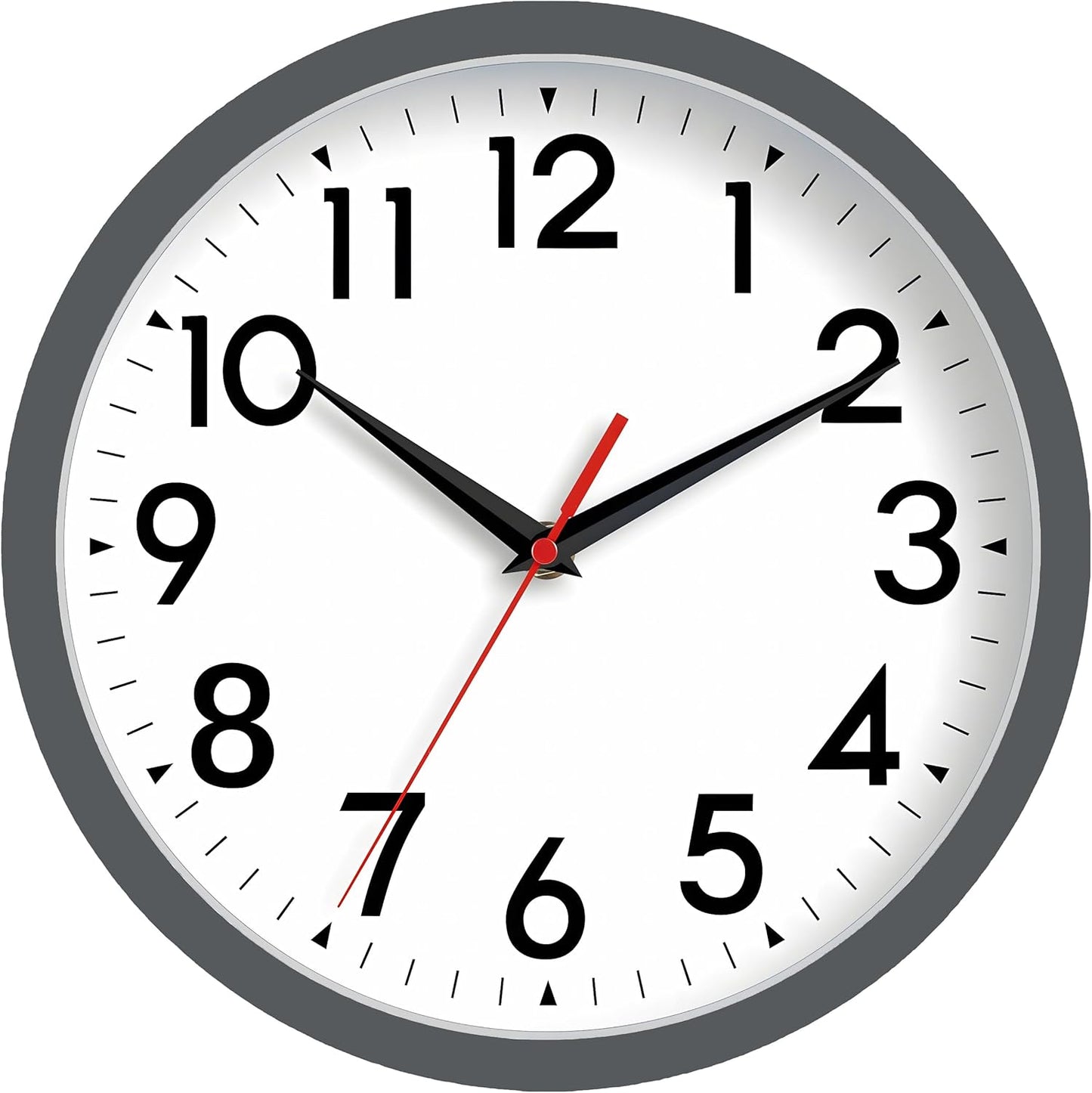 Wall Clock Small Analog 8 Inch Silent Non Ticking Battery Operated Modern Simple Decorative for Kitchen Office Bedroom Bathroom Living Room(Gray)