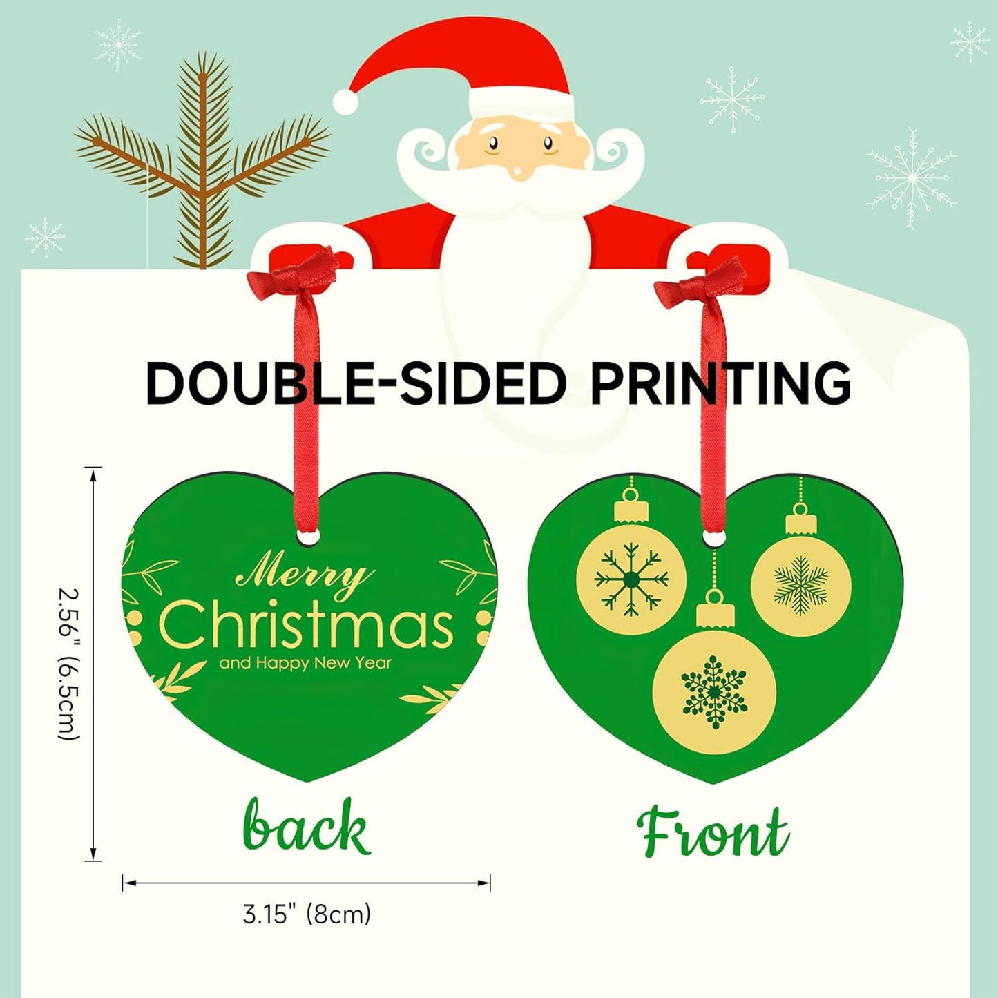 Personalized Christmas Ornaments 2025, Wood Custom Photo Text Hanging Ornament Customized Christmas Tree Decorations Gift for Family, Kids, Friends, Couples, Wedding