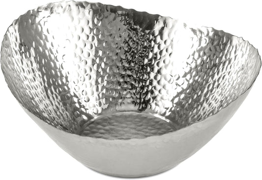 Monarch Abode Hand Hammered Decorative Bowl for Home Decor, 7.5-Inch Polished Stainless Steel – Key Bowl for Entryway Table, Catch All, Decorative Fruit Basin, Key Holder, Bowls for Home Decor